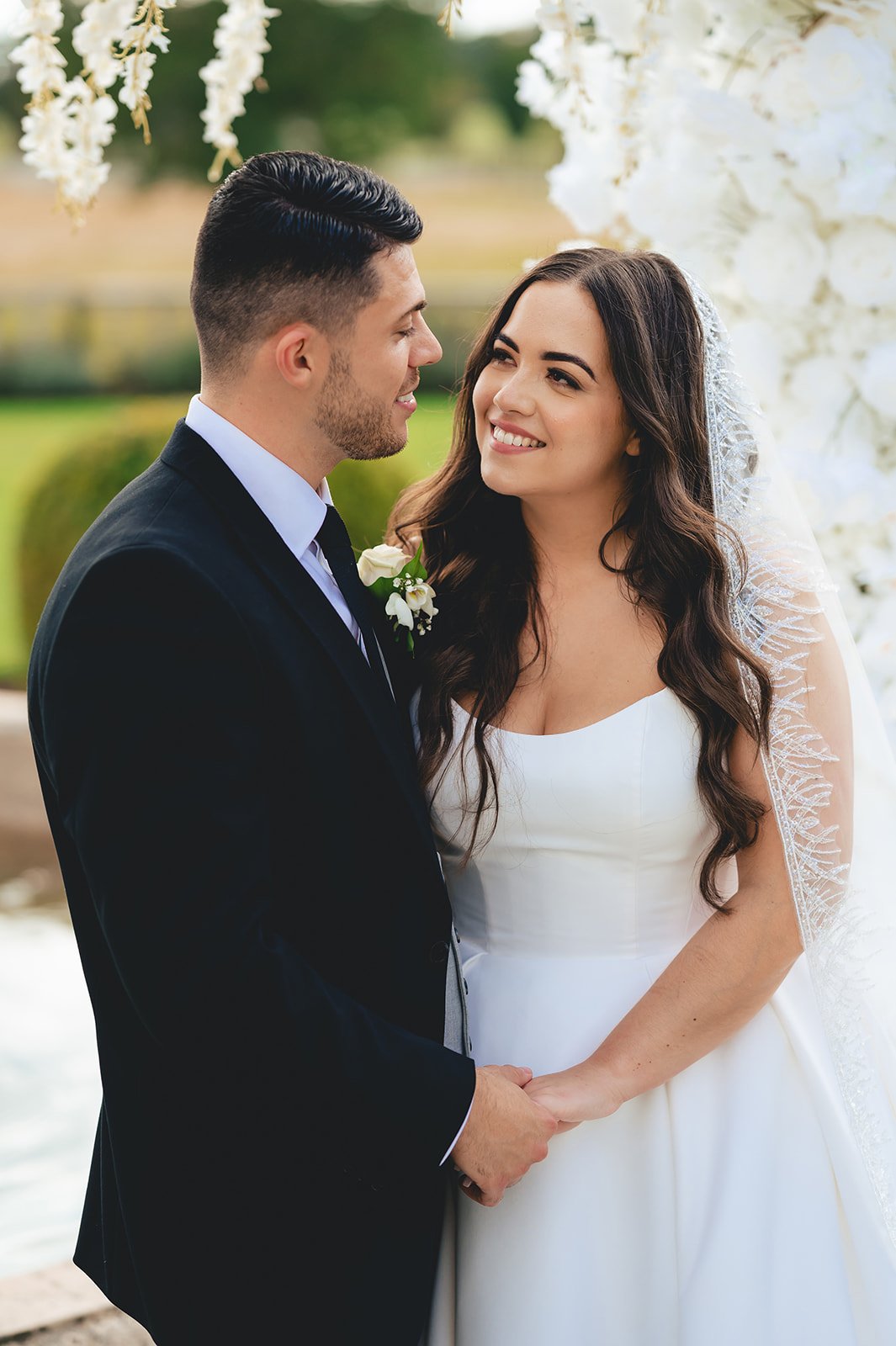A couple together at their wedding