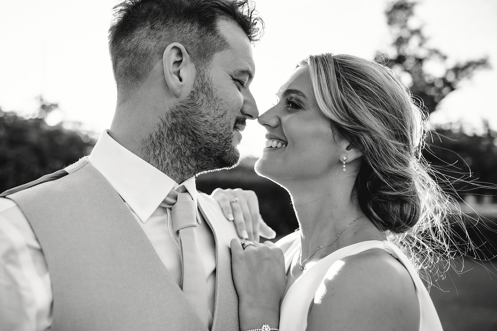 Danielle and Lee sharing a relaxed smile together